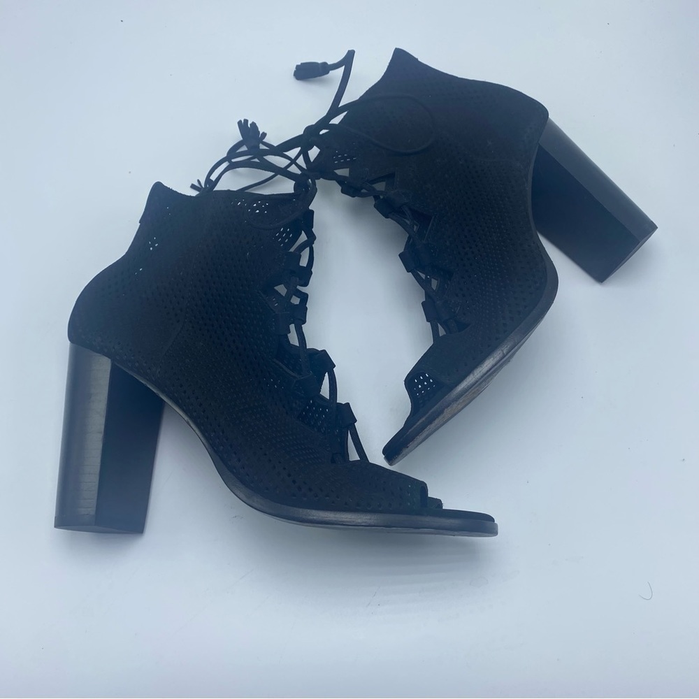 Frye Gabby Perf Ghillie Heels Lasercut High Heel Lace Up Shoes